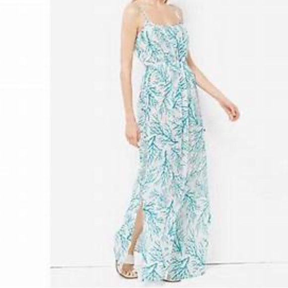 NWOT Michael Kors 'Latana' Cotton Cover-Up Maxi Dress ~ in Light Blue and White - Picture 1 of 15